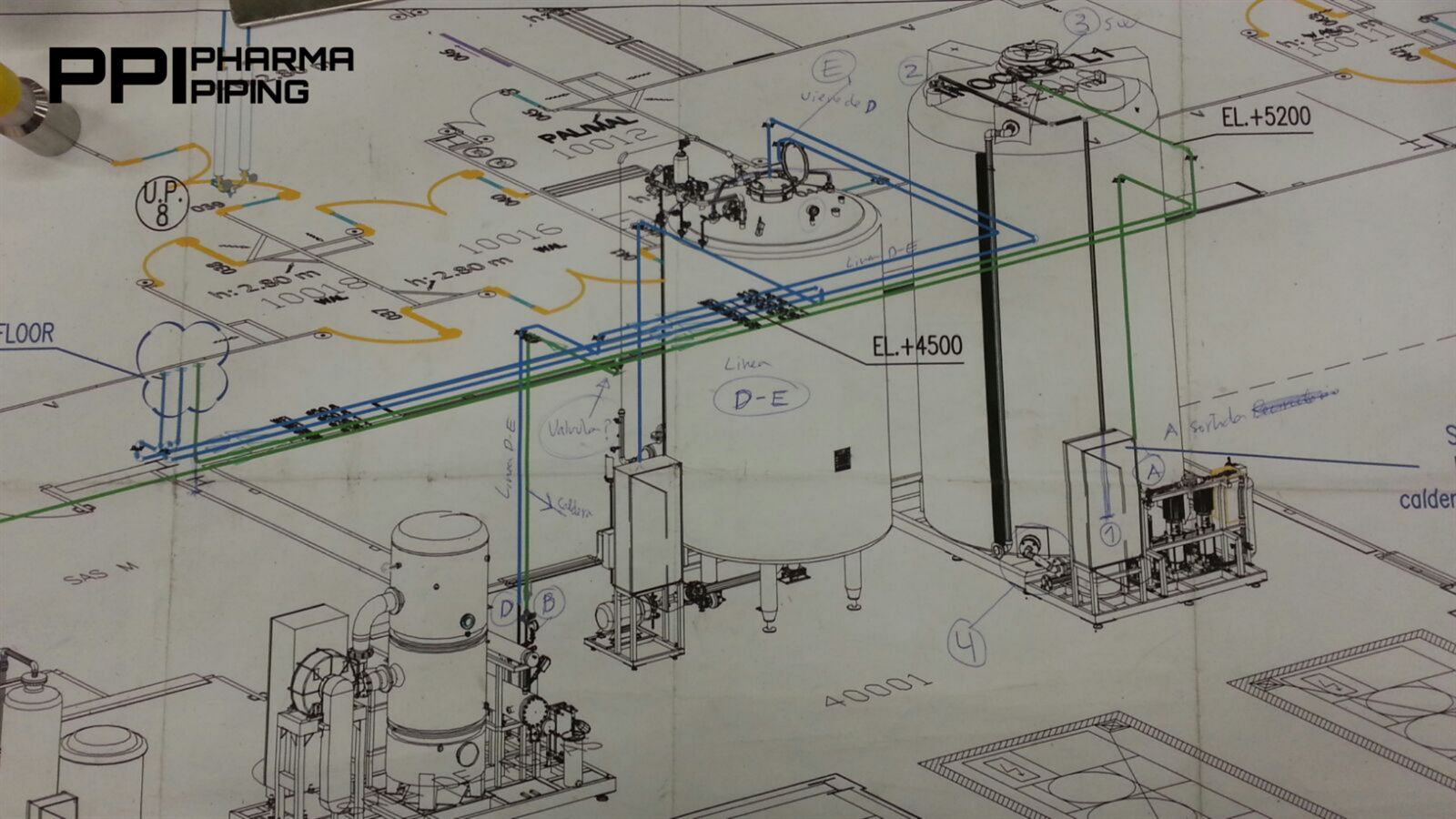 Plano isométrico de líneas de proceso