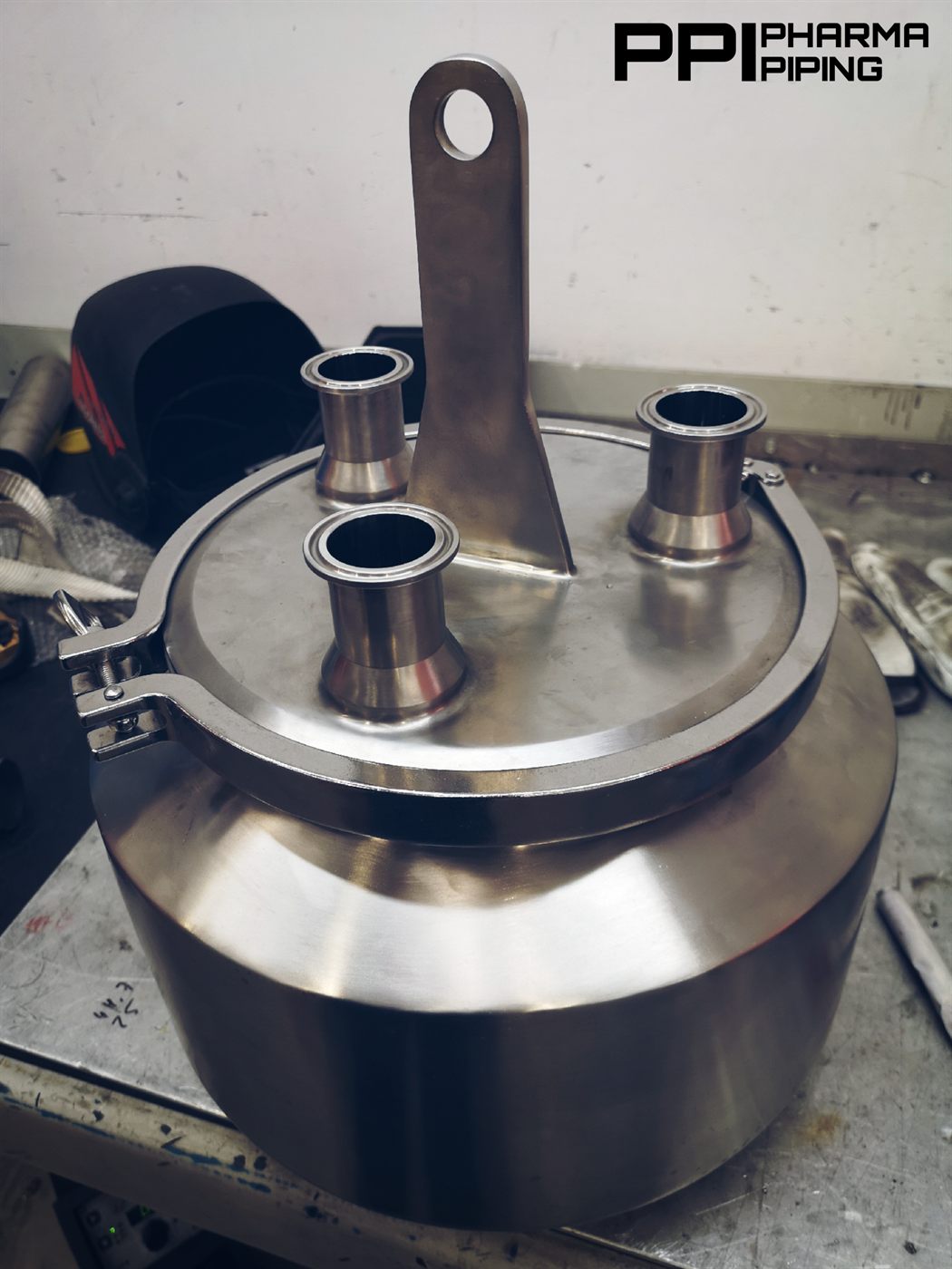 Tapa de depósito con conexiones tri-clamp